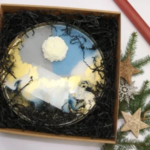 Kwiatowy Błękit – box prezentowy z&nbsp;paterą handmade  -  Giftoria - zestawy prezentowe