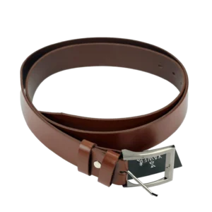 Męski pasek skórzany w&nbsp;jasnym brązie z&nbsp;klasyczną klamrą  -  Giftoria - zestawy prezentowe