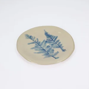 Ceramiczny talerz śniadaniowy Paproć – ręcznie wykonany  -  Giftoria - zestawy prezentowe