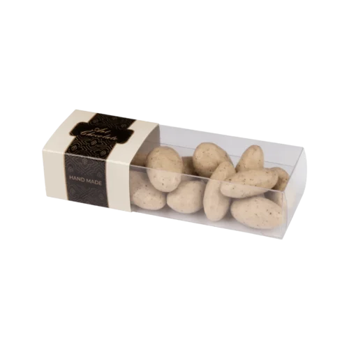 Migdały w czekoladzie białej z cynamonem - Giftoria - zestawy prezentowe Migdały w czekoladzie białej z cynamonem - Giftoria - zestawy prezentowe