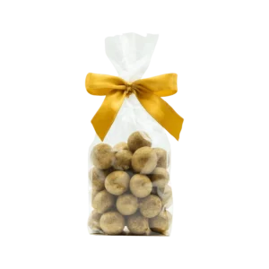 Orzechy laskowe w czekoladzie mlecznej pudrowane złotem jadalnym - Giftoria - zestawy prezentowe Orzechy laskowe w czekoladzie mlecznej pudrowane złotem jadalnym - Giftoria - zestawy prezentowe