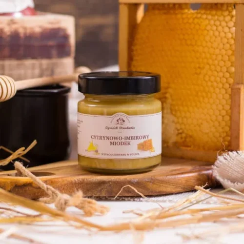 Miód wielokwiatowy z&nbsp;imbirem i&nbsp;cytryną – imbirowo-cytrynowy miodek  -  Giftoria - zestawy prezentowe
