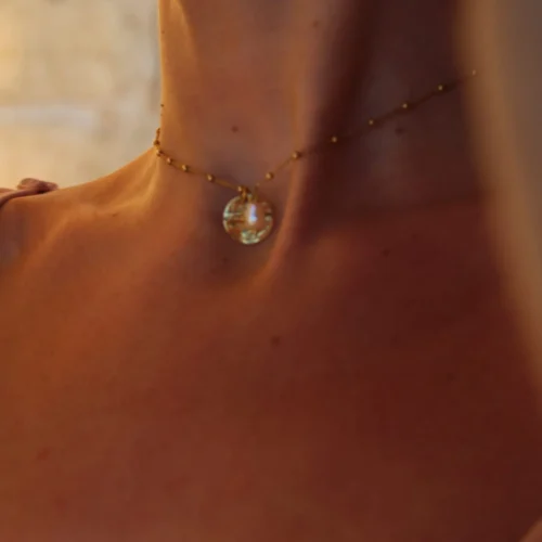 Naszyjnik kulkowy z&nbsp;perłą i&nbsp;blaszką  -  Giftoria - zestawy prezentowe