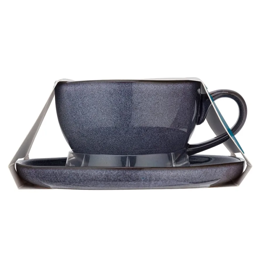 Filiżanka porcelanowa Reactive Fiolet ze spodkiem 220 ml i 15 cm  -  Giftoria - zestawy prezentowe 6