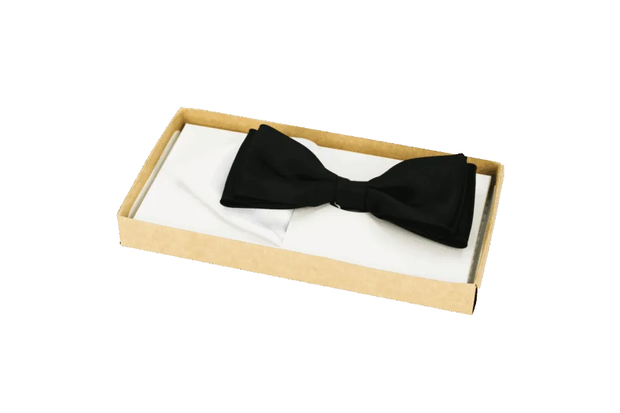 Elegancka męska muszka gładka z wypustką – wzór 9  -  Giftoria - zestawy prezentowe 2