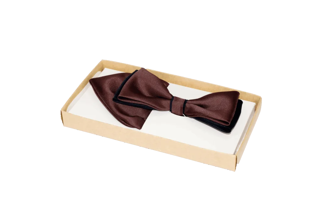 Elegancka męska muszka gładka z wypustką – wzór 10  -  Giftoria - zestawy prezentowe
