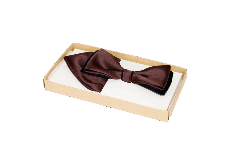 Elegancka męska muszka gładka z wypustką – wzór 10  -  Giftoria - zestawy prezentowe 2