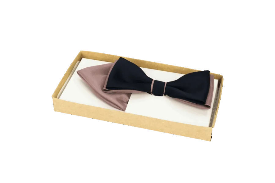 Elegancka męska muszka gładka z wypustką – wzór 3  -  Giftoria - zestawy prezentowe 2