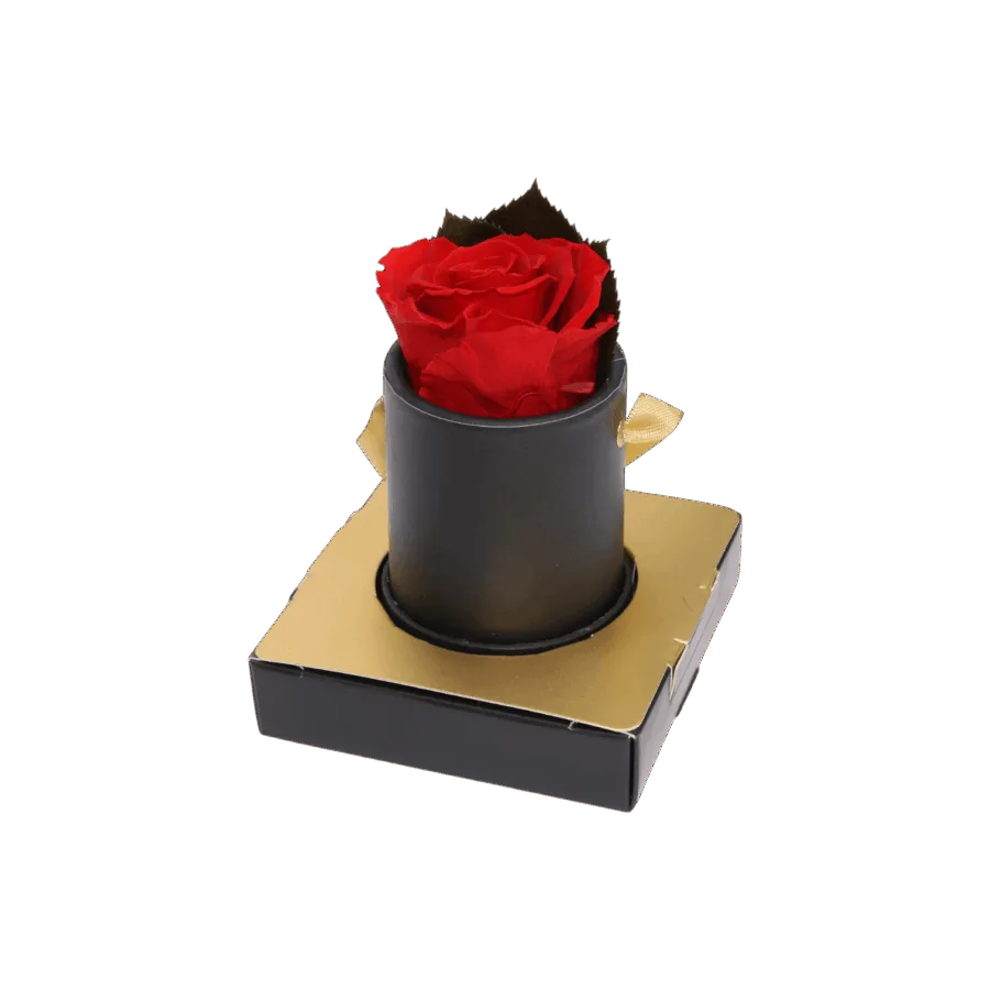 Wieczna róża w czarnym pudełku flowerbox  -  Giftoria - zestawy prezentowe 2