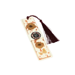 Zakładka do&nbsp;książki z&nbsp;żywicy z&nbsp;suszonymi brązowymi kwiatami – 14 cm  -  Giftoria - zestawy prezentowe