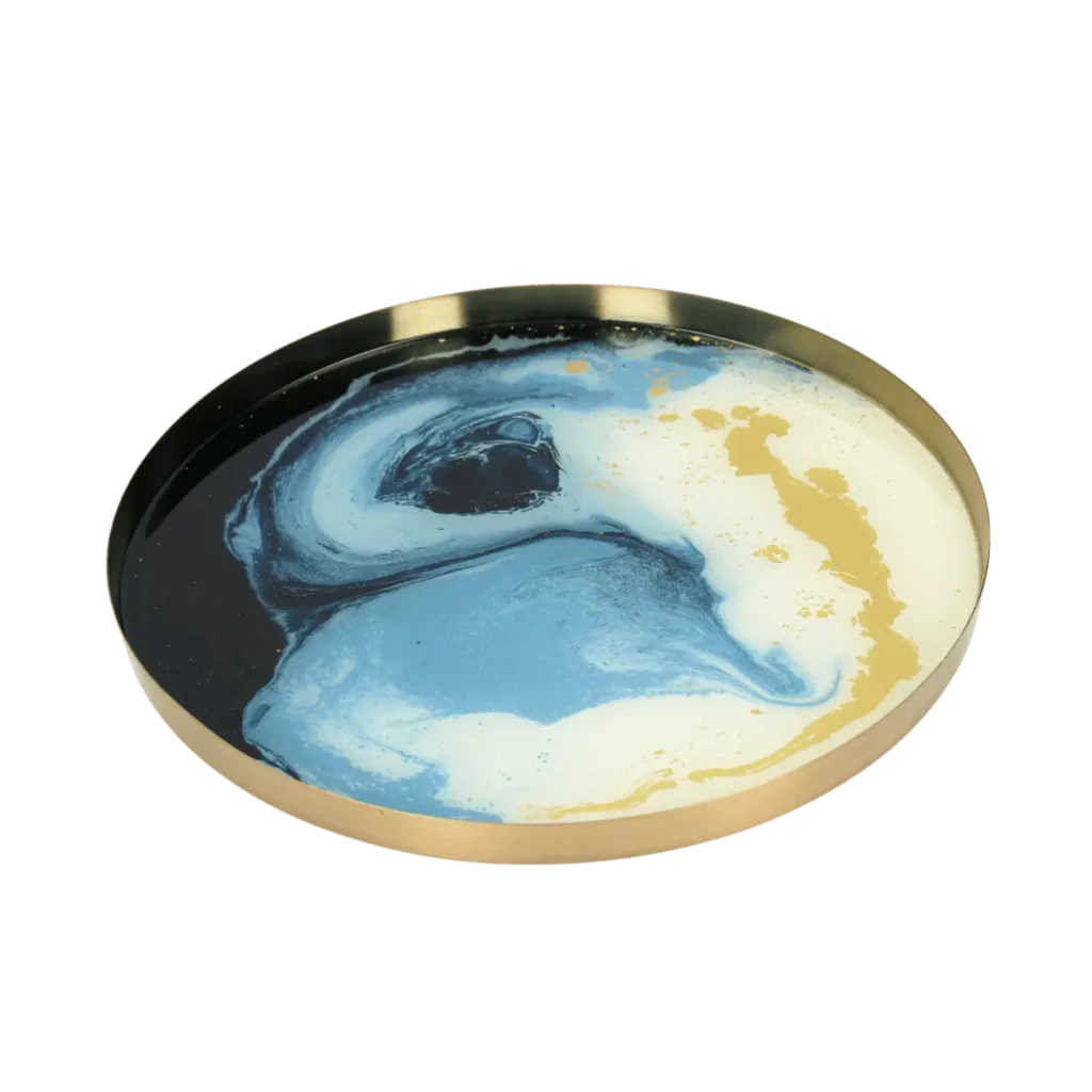 Taca / patera „Fala Spokoju” – ręcznie wykonana z żywicy epoksydowej  -  Giftoria - zestawy prezentowe