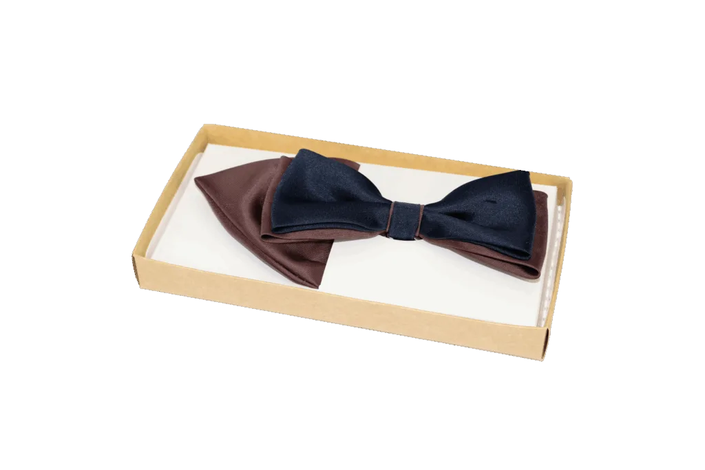Elegancka męska muszka gładka z wypustką – wzór 17  -  Giftoria - zestawy prezentowe