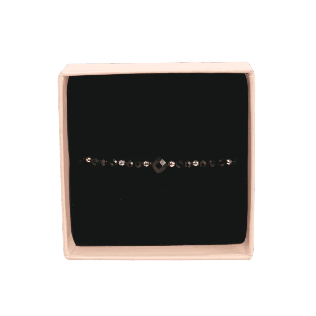 Bransoletka czarna z turmalinem srebrna  -  Giftoria - zestawy prezentowe