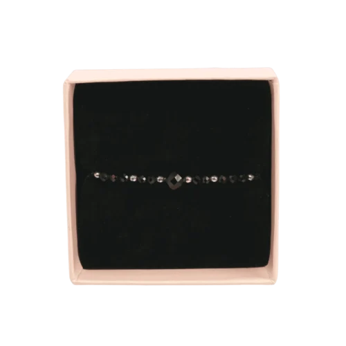 Bransoletka czarna z turmalinem srebrna - Giftoria - zestawy prezentowe Bransoletka czarna z turmalinem srebrna - Giftoria - zestawy prezentowe