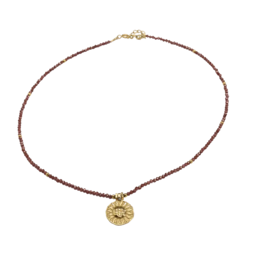 Naszyjnik słoneczny z&nbsp;naturalnych kamieni granatu  -  Giftoria - zestawy prezentowe