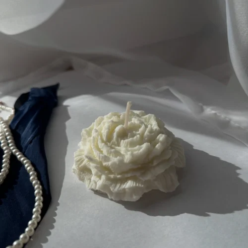 Kwiat piwonia  – świeca sojowa ręcznie wykonana  -  Giftoria - zestawy prezentowe 4