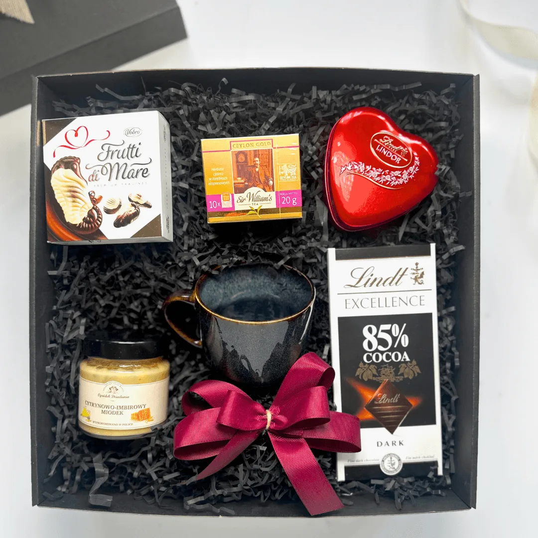 Zestaw Prezentowy „Złoty Smak Przyjemności” – Filiżanka, Herbata, Miód  -  Giftoria - zestawy prezentowe 5