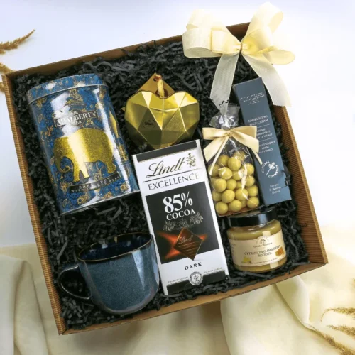 Prezent dla taty z&nbsp;herbatą i&nbsp;kremem Closhee – Elegancki zestaw z&nbsp;kubkiem  -  Giftoria - zestawy prezentowe