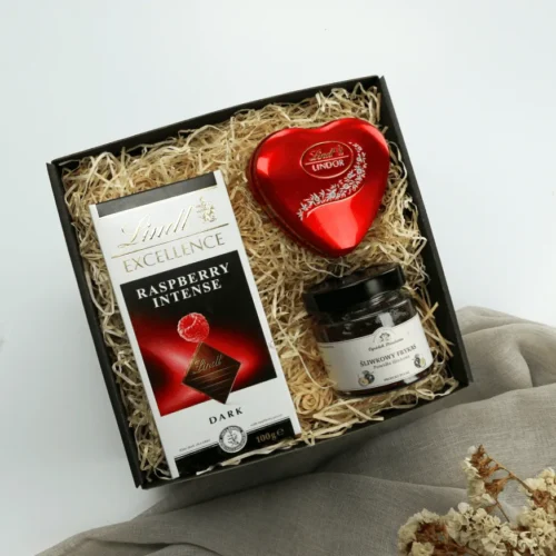 Zestaw Prezentowy „Smak Maliny” – Powidła, Praliny i&nbsp;Czekolada  -  Giftoria - zestawy prezentowe