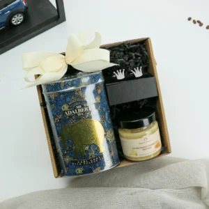 Zestaw Prezentowy „Gentleman’s Choice” – herbata, miód, spinki do&nbsp;mankietów  -  Giftoria - zestawy prezentowe