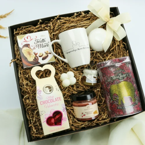 Prezent dla Najlepszej Mamy z&nbsp;kubkiem, herbatą i&nbsp;miodem  -  Giftoria - zestawy prezentowe