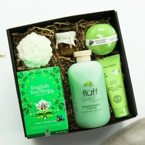 Zestaw Prezentowy „Energia Natury” – pielęgnacja, świeca sojowa, herbata  -  Giftoria - zestawy prezentowe